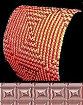 1 Drop Even Peyote Bead Pattern - Candy Cane Maze Cuff Bracelet - £3.20 GBP