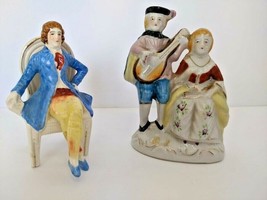 Vintage Porcelain Set Victorian Couple &amp; Man Figurines Guitar Made in Japan 5&quot; - £11.89 GBP