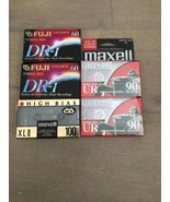 5 NIB Blank Audio Tape Cassettes Fuji &amp; Maxwell Normal Bias High Bias Ma... - $15.00