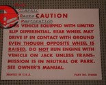 57-67 Chevy Positraction Decal Card Limited Slip Differential Warning Al... - $11.57