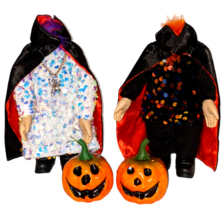 Headless Halloween Dolls Ghost Figurines Sequins Pumpkins Dracula Capes ... - £11.91 GBP