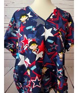 Wonder Woman Plus Size Scrub Top 3XL Mock Wrap DC Comics 3X Nursing Shirt - €25,05 EUR