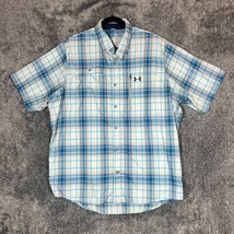 Under Armour Shirt Mens XL Plaid Loose Fishing Vented Outdoors Short Sleeve - $15.69