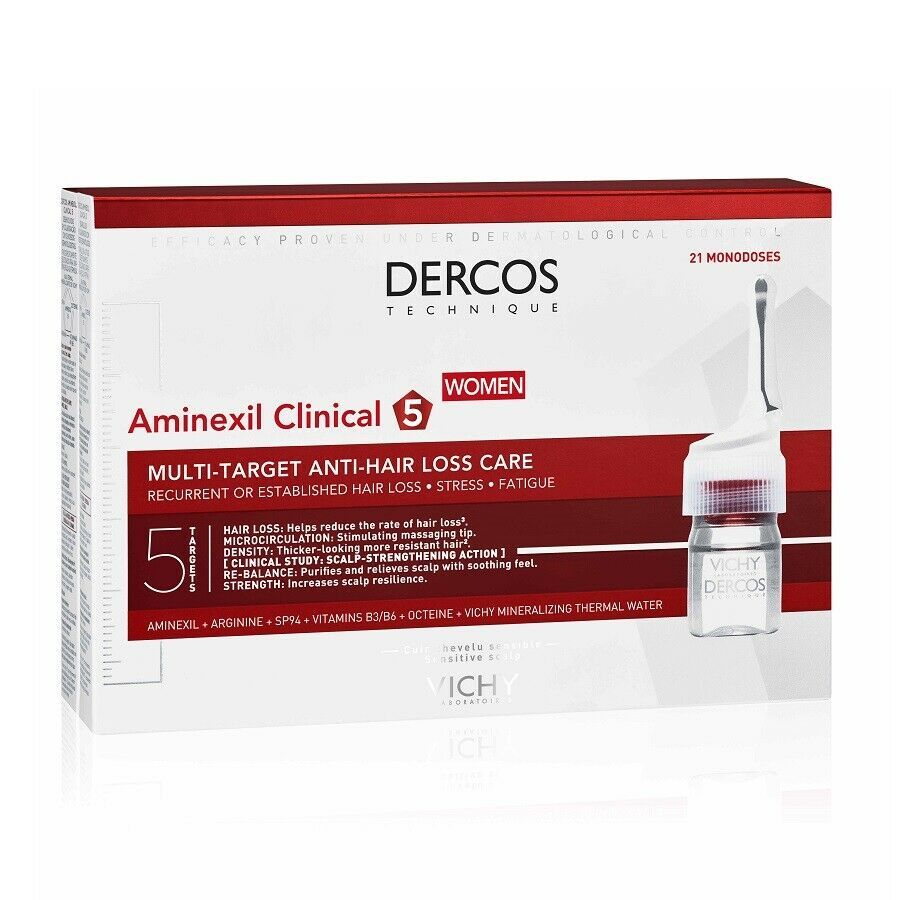 Vichy Dercos Clinical Women's Hair Loss Treatment 5 21 ampoules x 6 ml