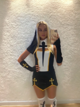 Nun Cosplay Set Adult Halloween Costume Roleplay - $49.33