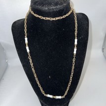 Sarah Coventry Gold Tone and White Bead Necklace - £12.78 GBP