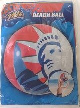 Splash n Swim 20&quot; Statue of Liberty Beach Ball Patriotic USA Red White Blue  - £5.83 GBP