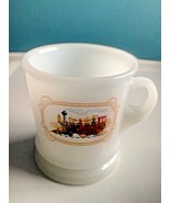 Vintage Avon Train White Opalescence Glass Coffee Cup Mug Locomotive - £6.13 GBP