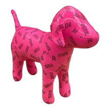 Pink Dog 10&quot; Victoria&#39;s Secret Vinyl Stuffed Dog - £9.34 GBP