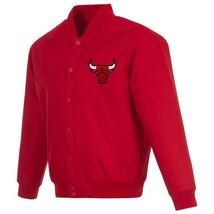 NBA Chicago Bulls Jackets Poly Twill Jacket Patch Logos  JH Design Red - £103.90 GBP