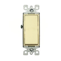 Leviton 5603-2I 15 Amp, 120/277V, Decora Rocker 3-Way AC Quiet Switch, Residenti - £35.96 GBP