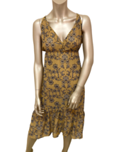 For Love &amp; Lemons Womens Midi Dress Pia Halter Floral Khaki Size S - £63.45 GBP