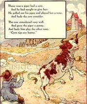 Dancing Cow 1930s MOTHER GOOSE NURSERY RHYME PRINT Frederick Richardson - £7.86 GBP