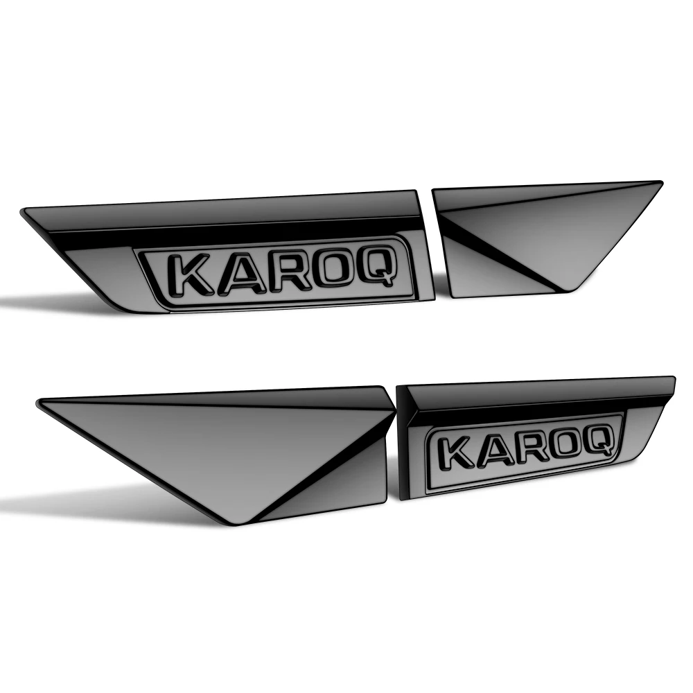 4pcs Glossy Black KAROQ Nameplate Sticker Car Fender Side Sticker for Skoda KARO - £75.68 GBP