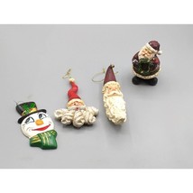 Vintage Christmas Ornaments Lot, Santa Claus, Frosty the Snowman, Winter Holiday - £20.06 GBP