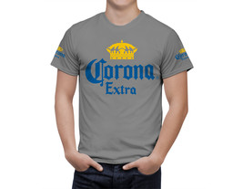 Corona Extra Beer Gray T-Shirt, High Quality, Gift Beer Shirt - £25.09 GBP