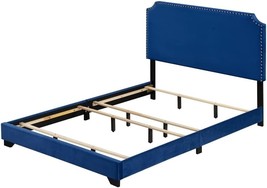 Haemon Platform, Queen, Blue Fabric, Acme Furniture. - £263.73 GBP