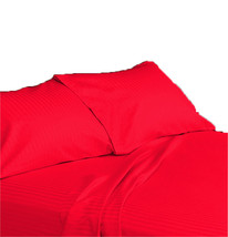 15 &quot; Pocket Red Stripe Sheet Set Egyptian Cotton Bedding 600 TC choose Size - £52.59 GBP