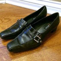 Ecco Black Low Heel With Silver Buckle Detail - Size 38 (8) - $19.99