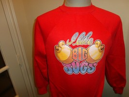 Vtg 1979  Sportswear Brand I like BIG JUGS comic 50-50 Crew Sweatshirt F... - £32.36 GBP