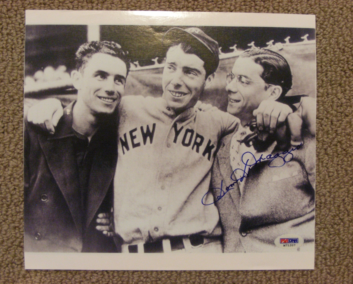 DOM DIMAGGIO LITTLE PROFESSOR WITH BROTHERS JOE & VINCE AUTO SIGNED 8X10 PSA/DNA - $149.99