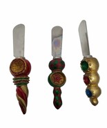 Set of 3 Butter Knife Spreaders Christmas Ball Ornaments Decor - $180.44 MXN