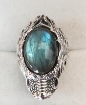 Bali Legacy AAA Malagasy Labradorite Dragon Ring in Sterling Silver 14.00 ctw - £59.91 GBP