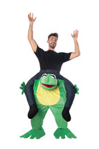 Seasonal Visions Adult Carry Me Frog Costume Green - £93.74 GBP