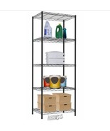 Home Basics 5-Tier Wire Shelving Storage Unit, Black, 21x13.8x61 Inches - £44.55 GBP