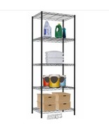 Home Basics 5-Tier Wire Shelving Storage Unit, Black, 21x13.8x61 Inches - $1,083.20 MXN