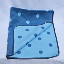 David Fussenegger Reversible Blue Polka Dot Cotton Viscose Baby Blanket ... - $29.69