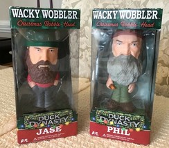 Duck Dynasty Wacky Wobbler Bobble Head Funko - PHIL &amp; JASE, Christmas Editions - £21.72 GBP