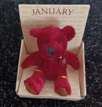 Russ Bear of the Month January Birthstone GARNET Miniature Teddy Bear NIB #1851 - £14.25 GBP