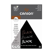Canson A4 240 gsm Deep Black Smooth Short Side Glued Pad Drawing Paper (... - $44.00
