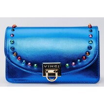 The Caris Sax Blue Leather Handbag image 4