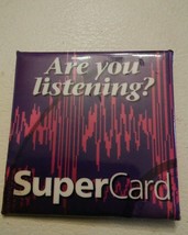 001 Vintage Are You Listening? Supercard  Button/Pin-Back, Apple Computers? - $19.79