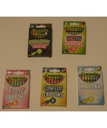 5 packs Crayola Crayons 8ct Bold &amp; Bright Confetti Pastel Neon Pearl NEW - £14.95 GBP