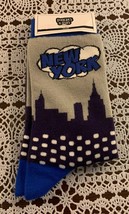 Ladies Crew Socks New York City Design One Size Patches Pins Blue Brand New - £8.64 GBP