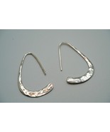 Vintage Signed C&amp;H 925 Sterling Silver Hammered Dangle Earrings 3.8cm - $65.17 CAD