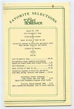 Favorite Selections Café Promenade Menu August 1987 New England - £14.01 GBP