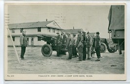 75 mm Artillery Gun Crew US Army Camp Edwards Massachusetts 1942 postcard - £5.06 GBP