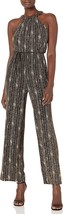 New Calvin Klein Black Gold Glitter Wide Leg Jumpsuit Size 6 $139 - £63.82 GBP