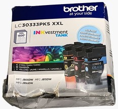 3 Pack Genuine Brother LC30333PKS XXL Magenta Cyan Yellow Cartridges Exp... - $45.99