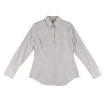 United Colors of Benetton Womens Plaid Button Up Long Sleeve Fitted Shir... - $24.19
