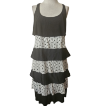 Black and White Polka Dot Tiered Sleeveless Dress Size Small - £19.72 GBP