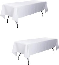 60 x 102 Inch Rectangular Polyester Tablecloth White Washable Table Clot... - $50.52