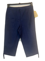 Misses Navy Classic Elements PO Twill Crop Pants. 14. 100% Cotton. - $17.82