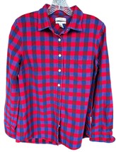 J Crew Boy&#39;s Button Down Shirt Plaid Red Blue 100% Cotton Size 6 - £6.98 GBP
