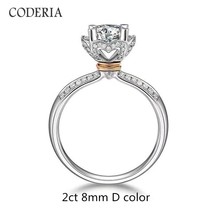 Coderia Love Bouquet Sterling Silver Moissanite Ring Wedding Proposal New Four C - £55.59 GBP