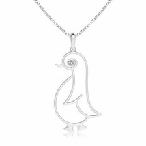 ANGARA Natural Diamond Penguin Pendant Necklace in 14K Gold (KI3, 0.04 Ctw) - £302.61 GBP